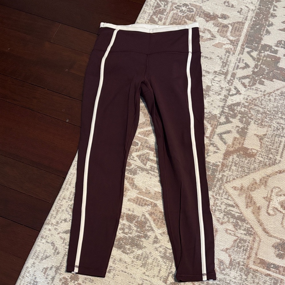 Athleta Leggings with White Stripe